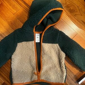 Carter's Green and Cream Sherpa Jacket with Orange Trim